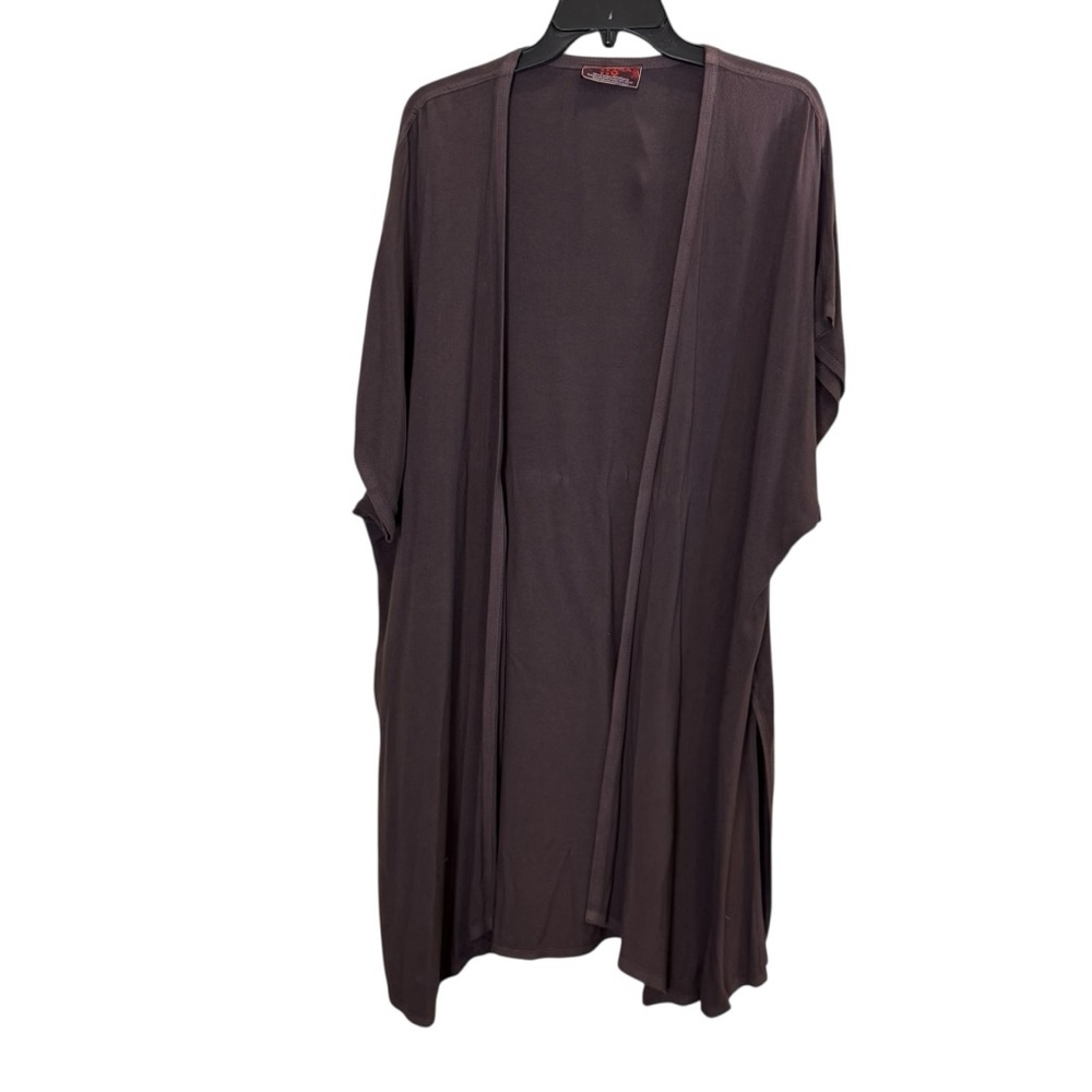 Vintage Tienda Ho Womanโs Open Cardigan in Chocolate Brown Sz OS